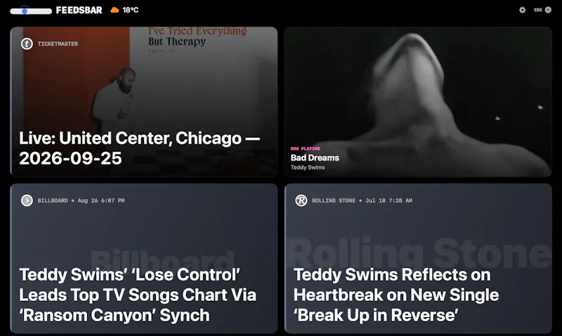 FeedsBar screenshot 2