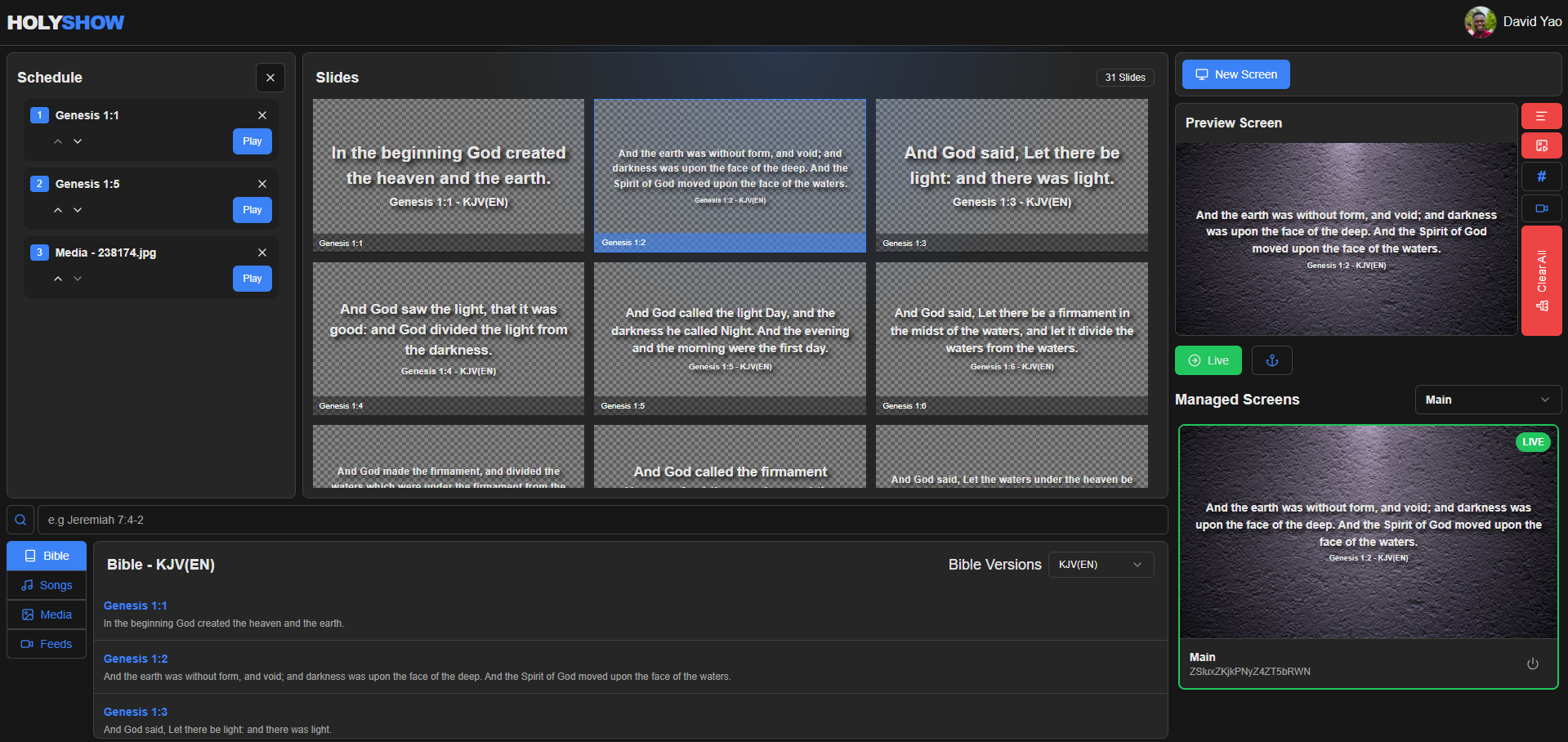 HolyShow - Main product screenshot demonstrating key features and user interface