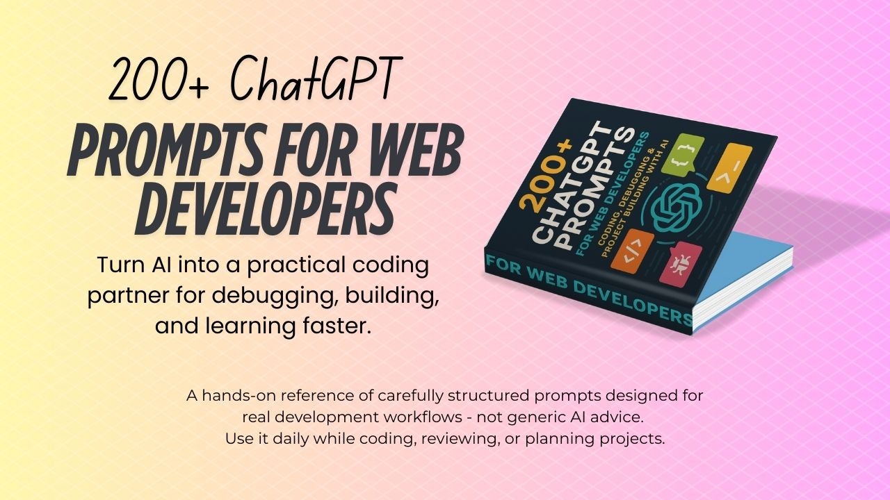 200+ ChatGPT Prompts for Web Developers - Main product screenshot demonstrating key features and user interface