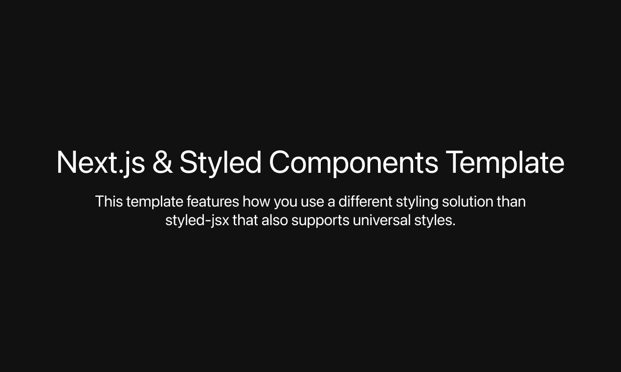 Next.js & Styled Components Template media 1