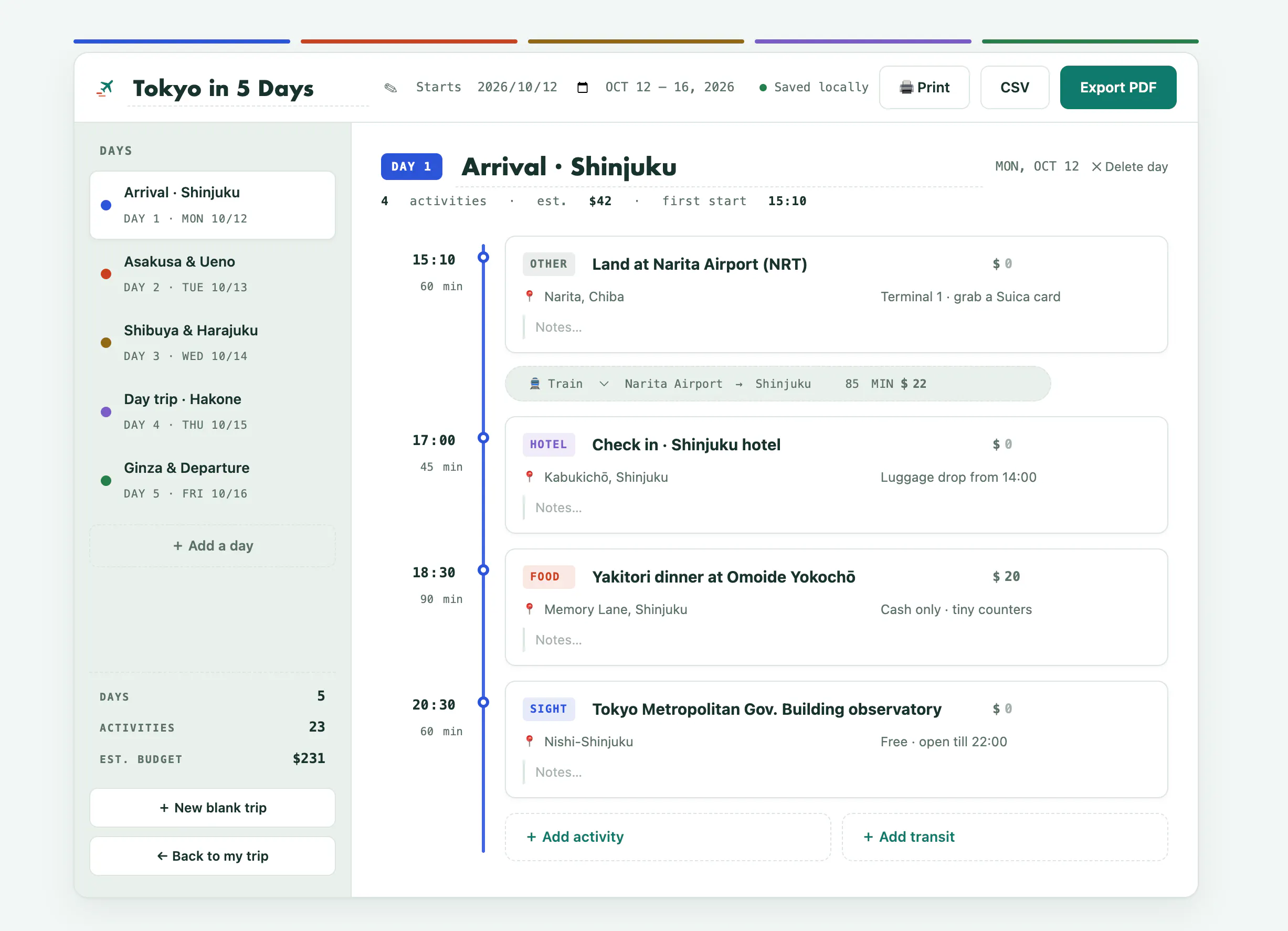 Travel Itinerary Template gallery image