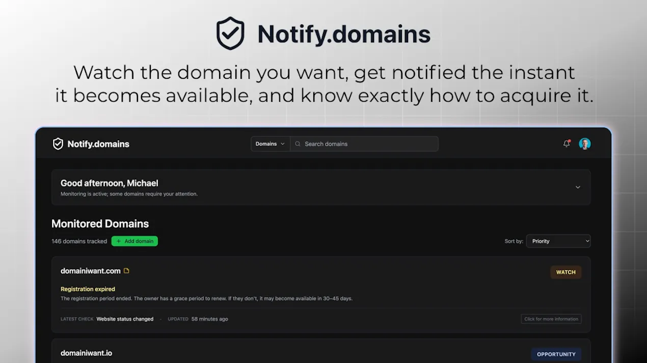 Notify.domains product
