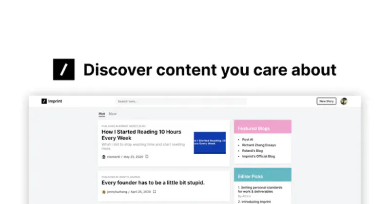 Imprint: Simple, social blogging platform where you own your content ...