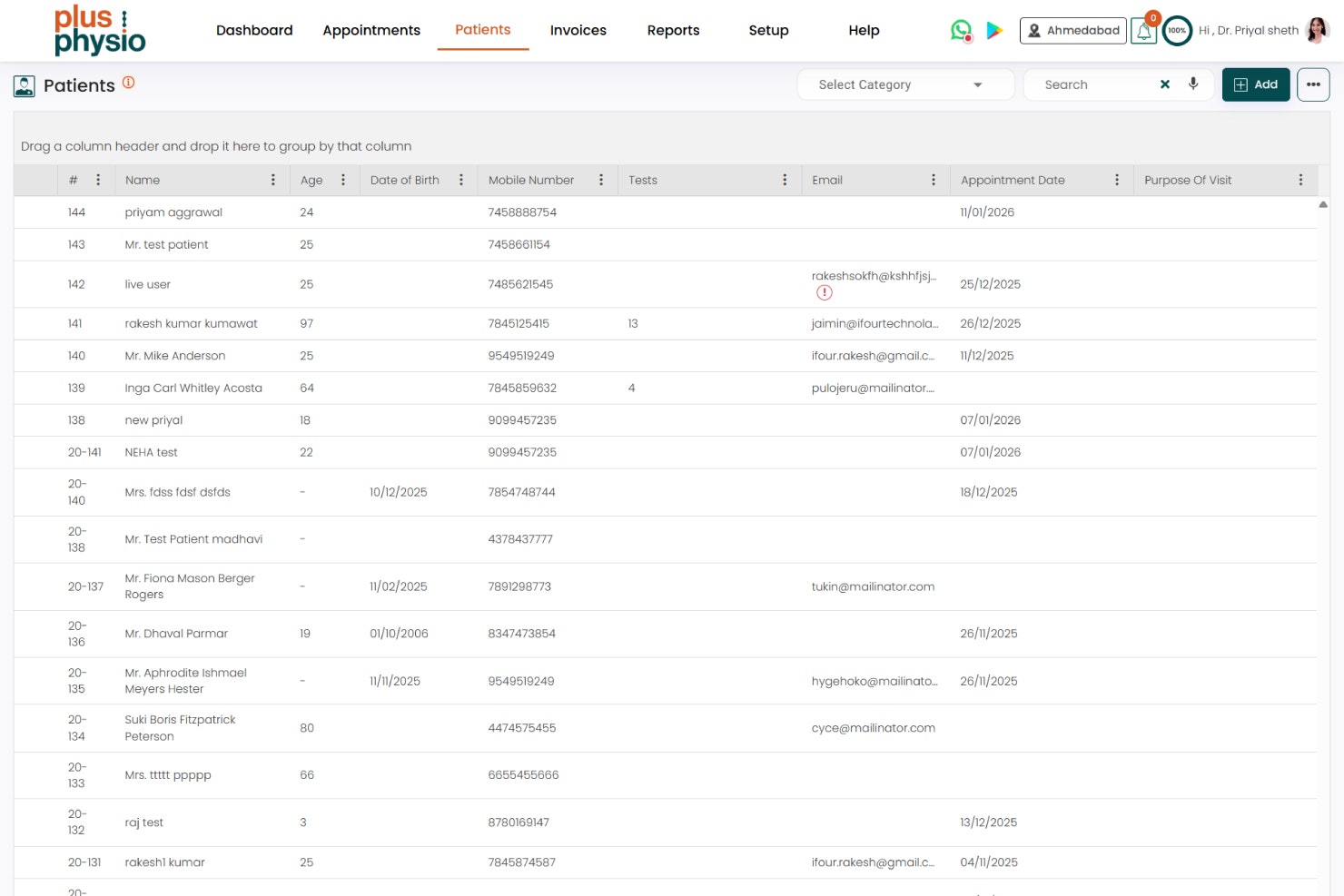 PlusPhysio - Physiotherapy Software - Screenshot 4 showing product features and functionality
