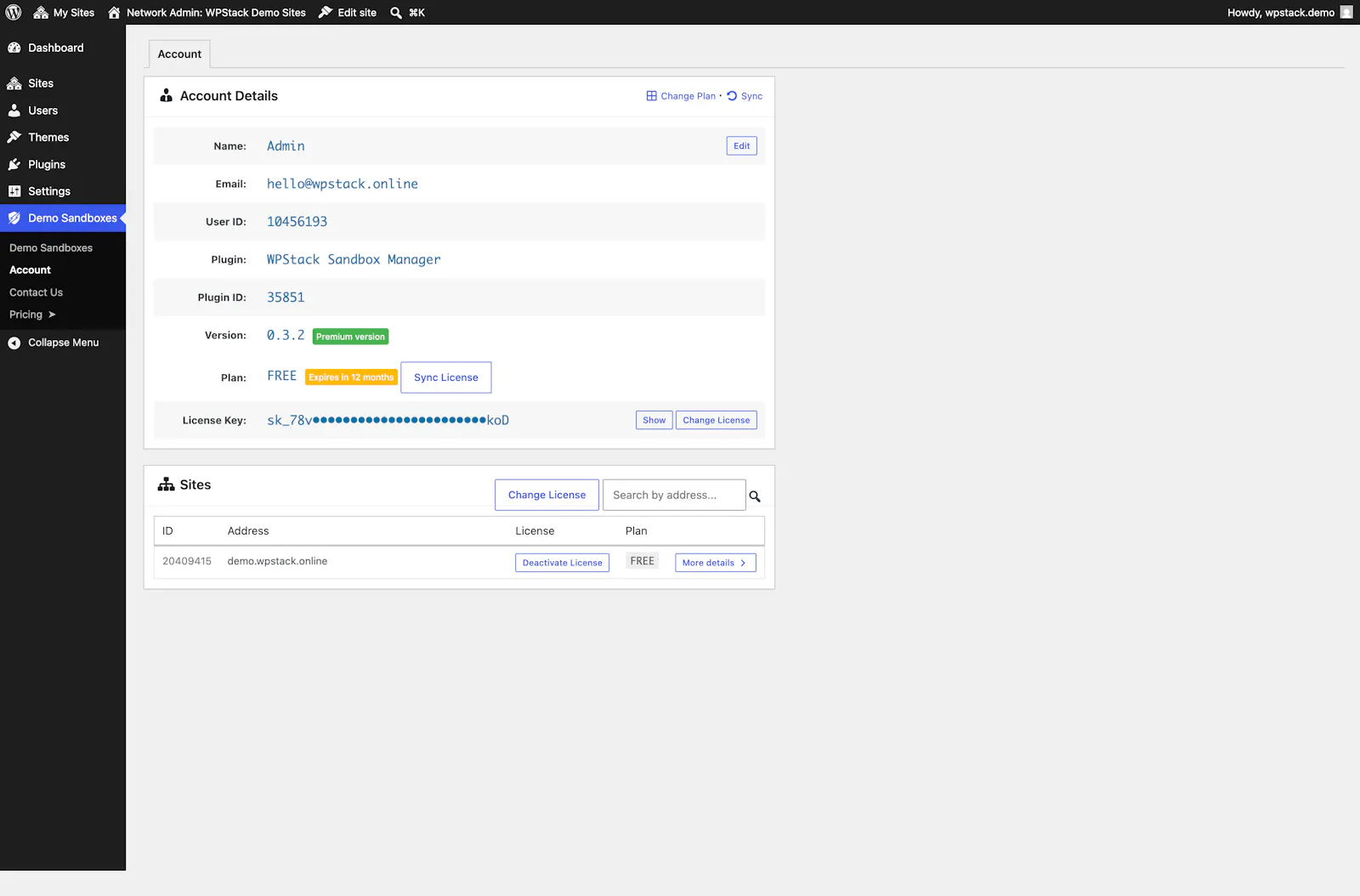 WPStack Sandbox Manager screenshot 3