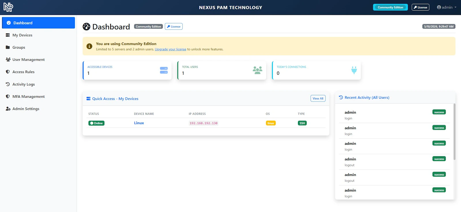 Nexus PAM System screenshot 4