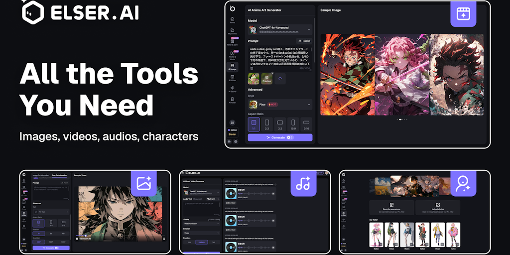 Elser AI: Fikirlerini Anime Videolara Dönüştür!