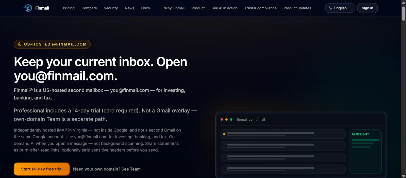 Finmail screenshot 1