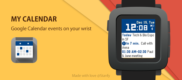 Pebble MyCalendar app update for Round, Time & Time Steel gallery image
