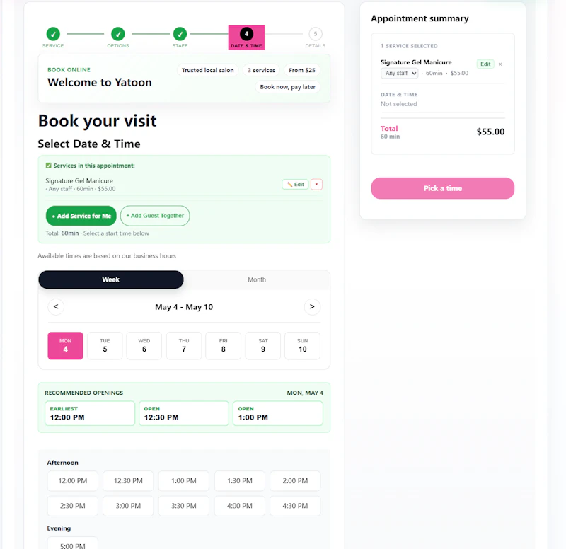 Yatoon Booking for Salons & Spas screenshot 11