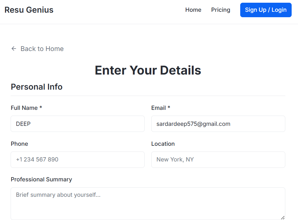 Resu Genius - Screenshot 3 showing product features and functionality
