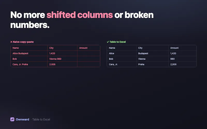 Table to Excel screenshot 3