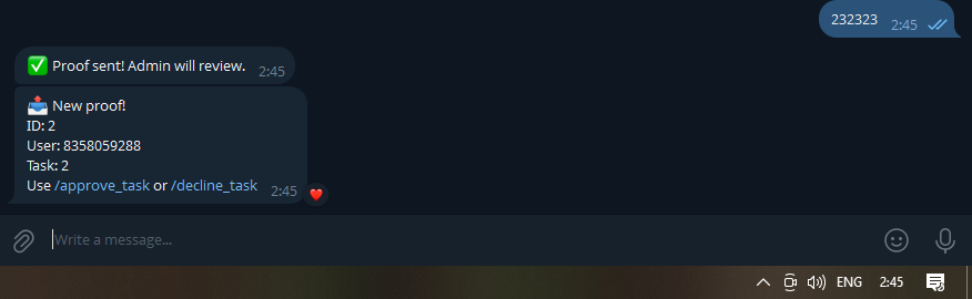  Premium Telegram Task & Payout Bot gallery image