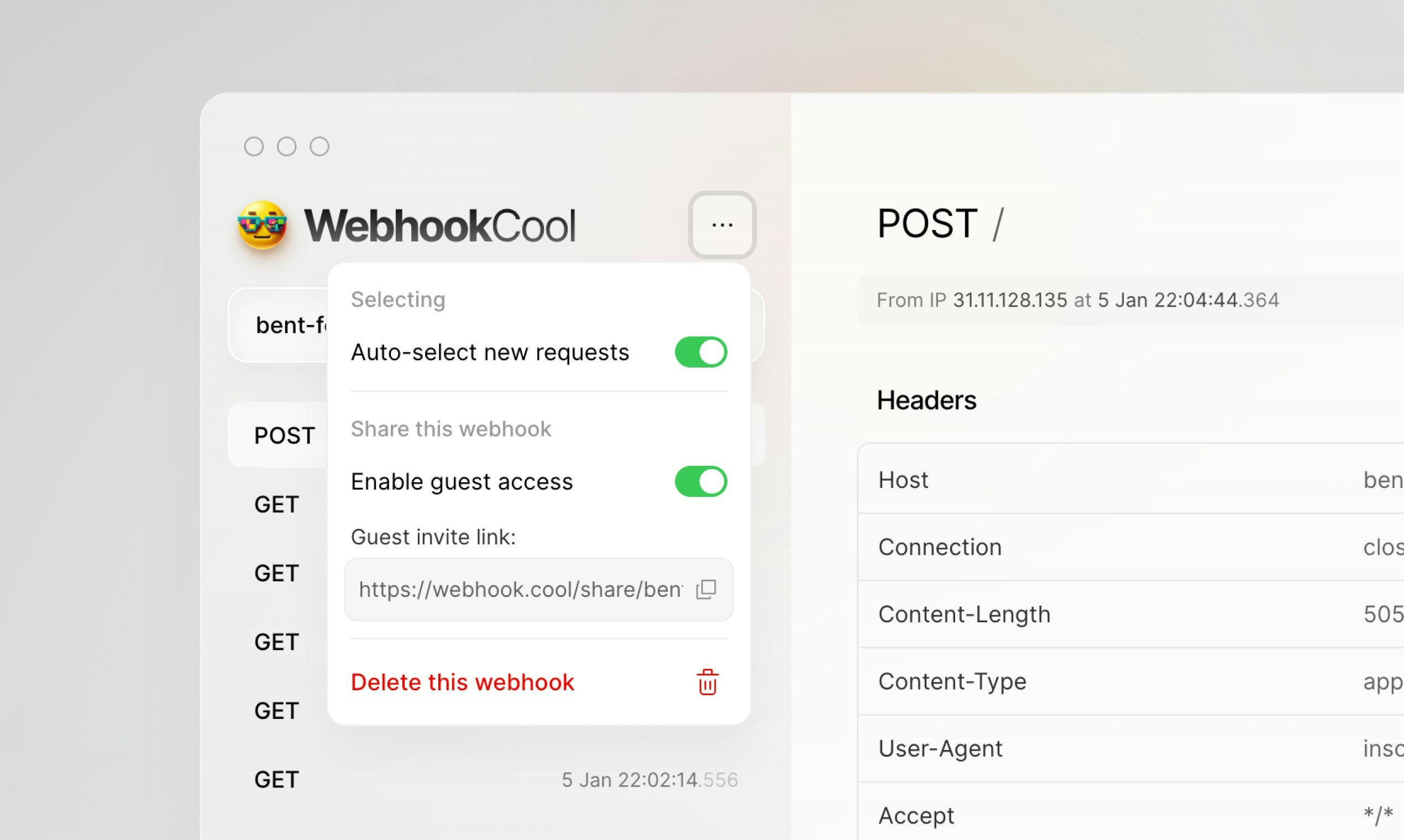 Webhook.cool - Бесплатный онлайн -тестер веб -крюка медиа 4