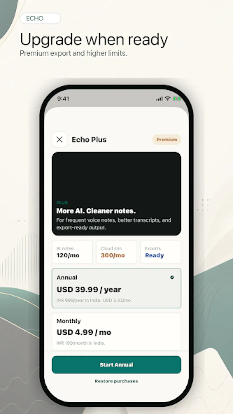 Echo: Voice Notes & AI Tasks screenshot 1