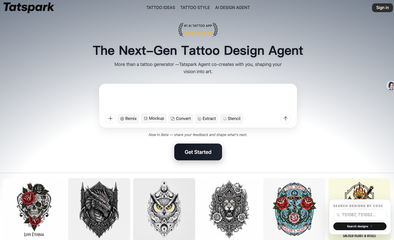 Tatspark – AI Tattoo... logo