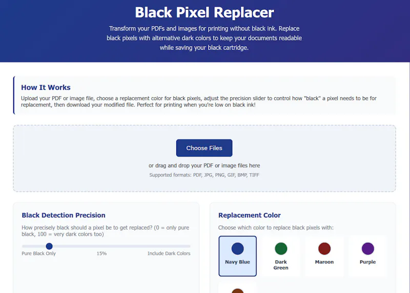 Black Pixel Replacer screenshot 1