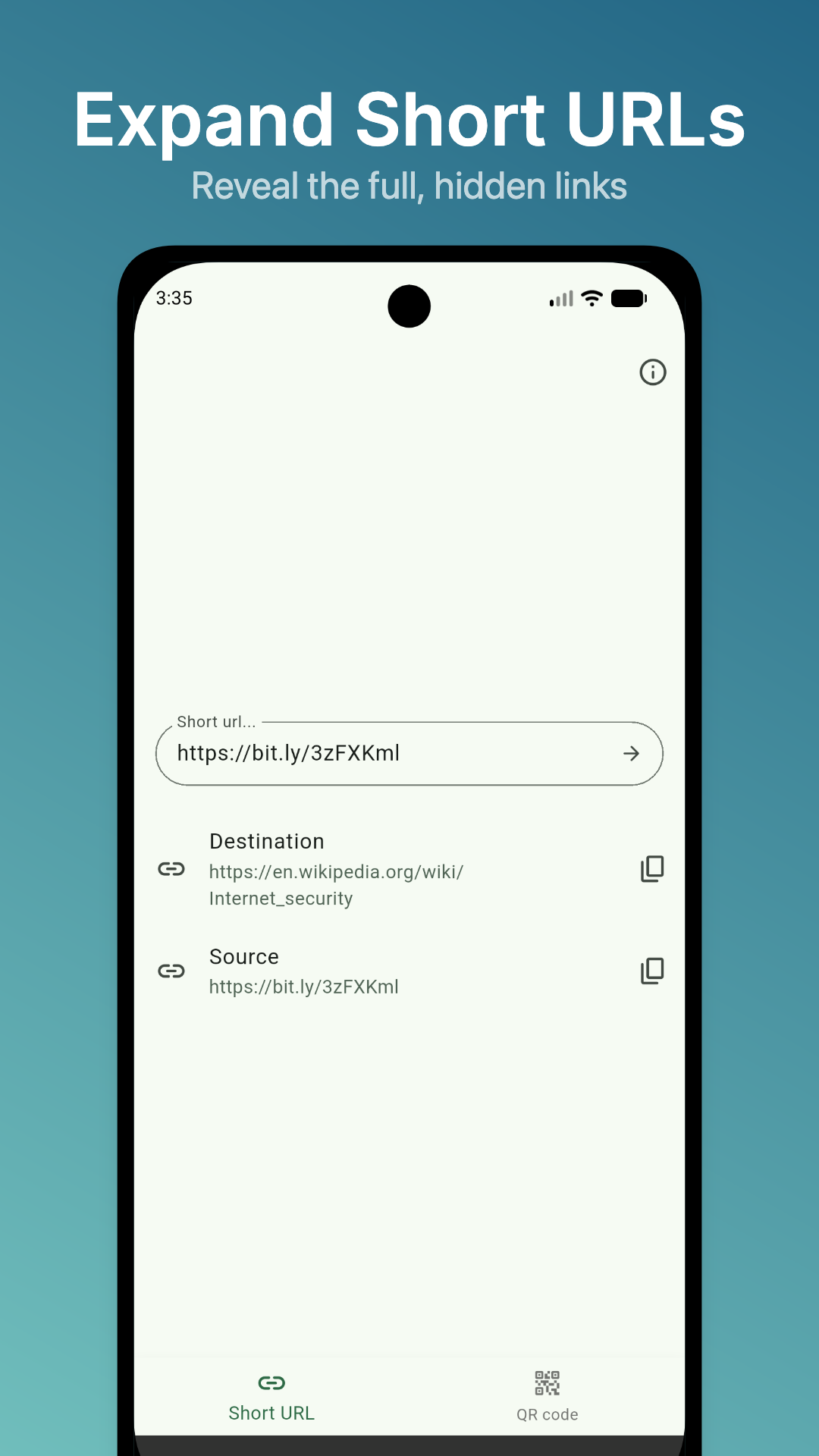 Unshorten - reveal short URLs gallery image