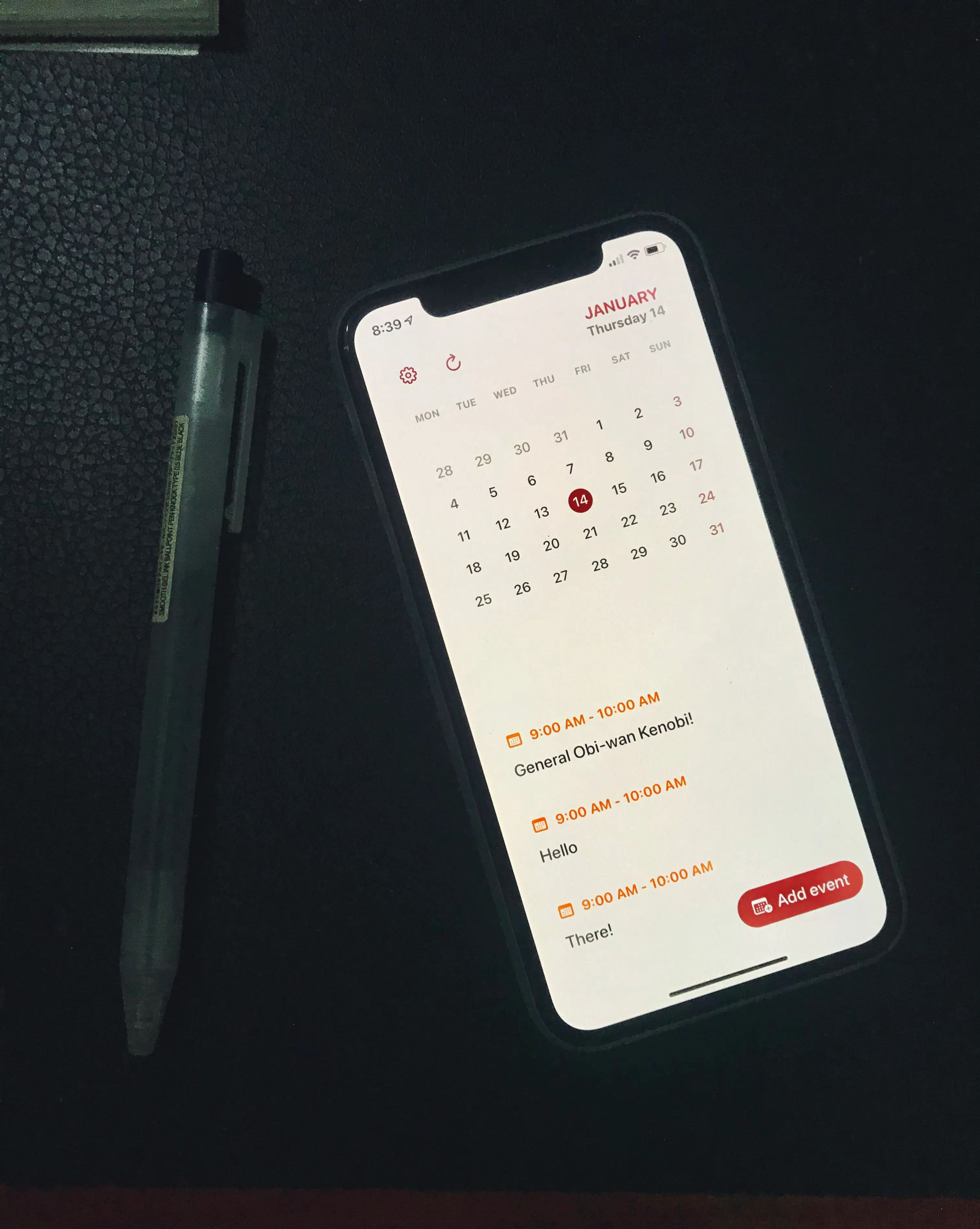 Clendar - a minimal calendar app