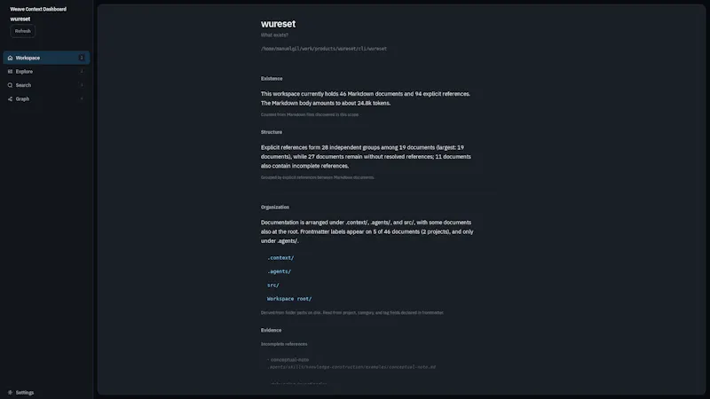 Weave Context Dashboard screenshot 5