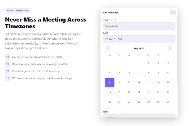 ClockinSync - Smart Timezone Extension screenshot 10