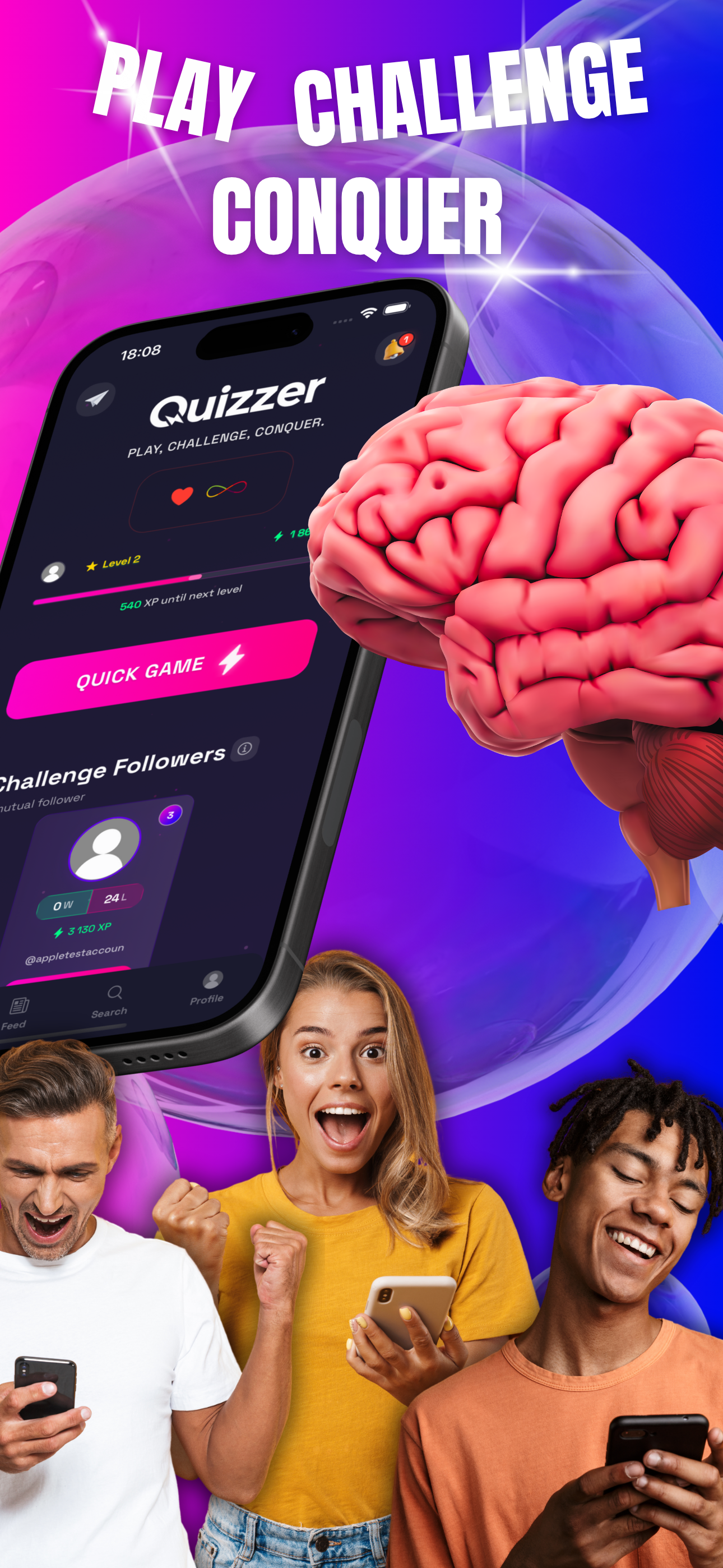Tests - Das Quizspiel -Quizup hätte werden sollen. Medien 1