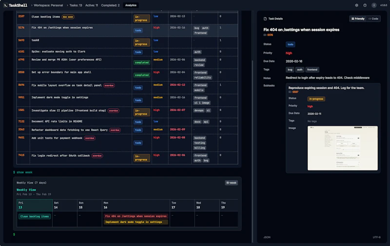 TaskShell screenshot 2