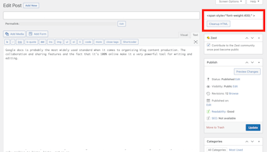 GDocs to Wordpress gallery image