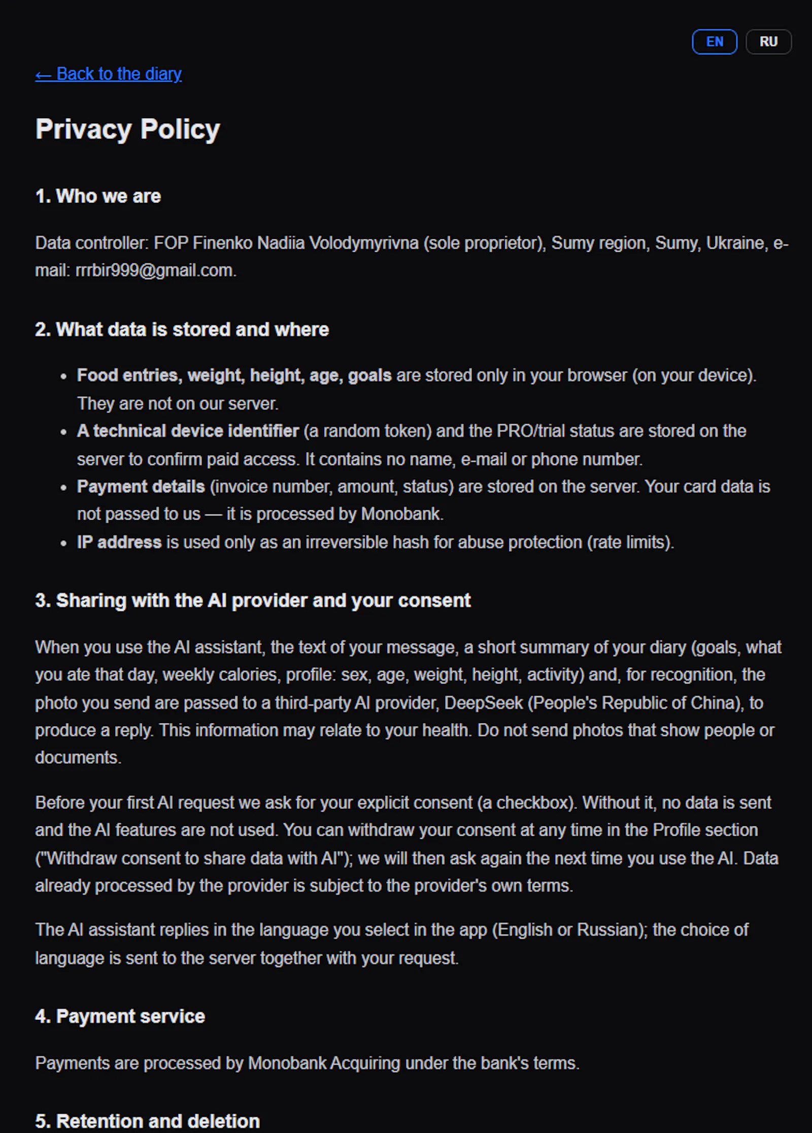 Calorie Dintis screenshot 1
