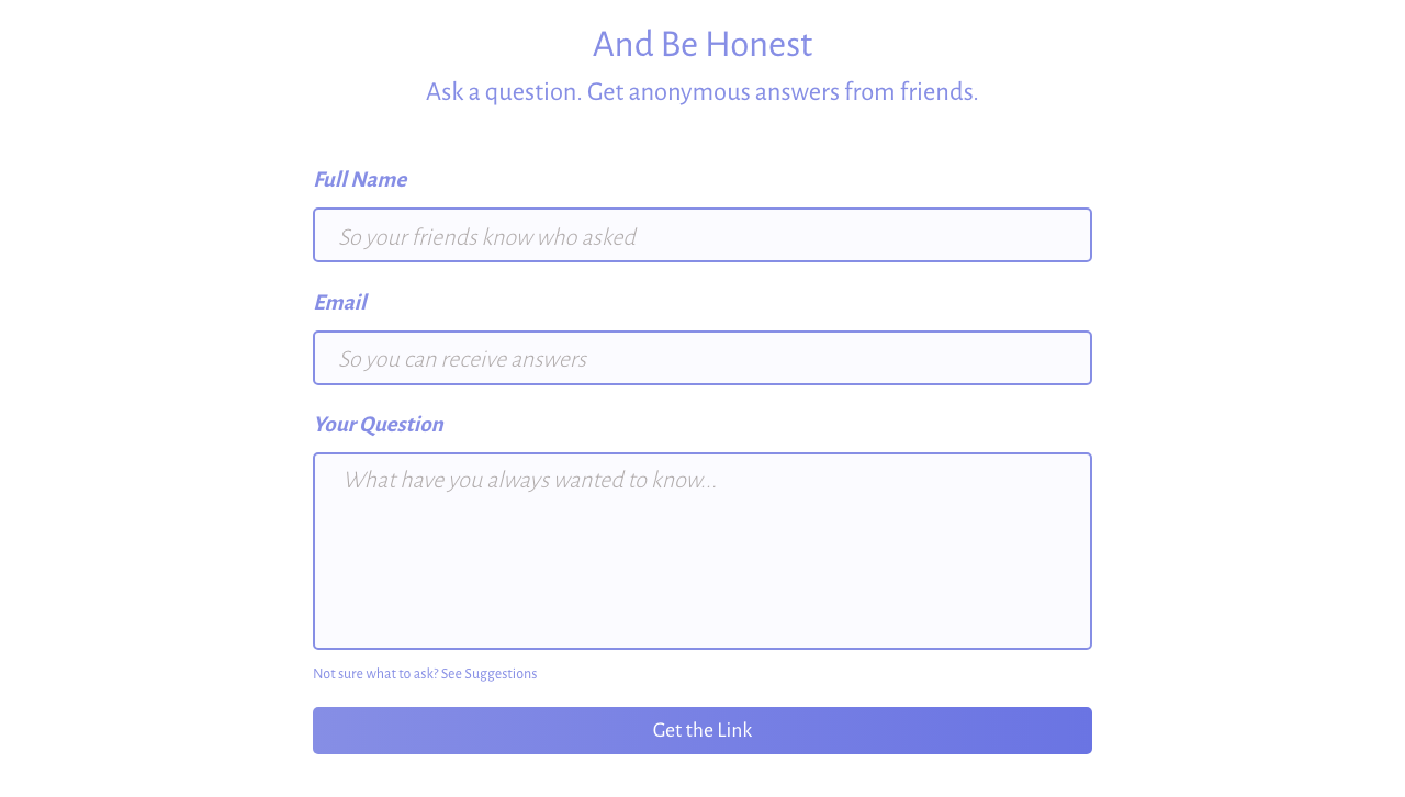 And Be Honest gallery image