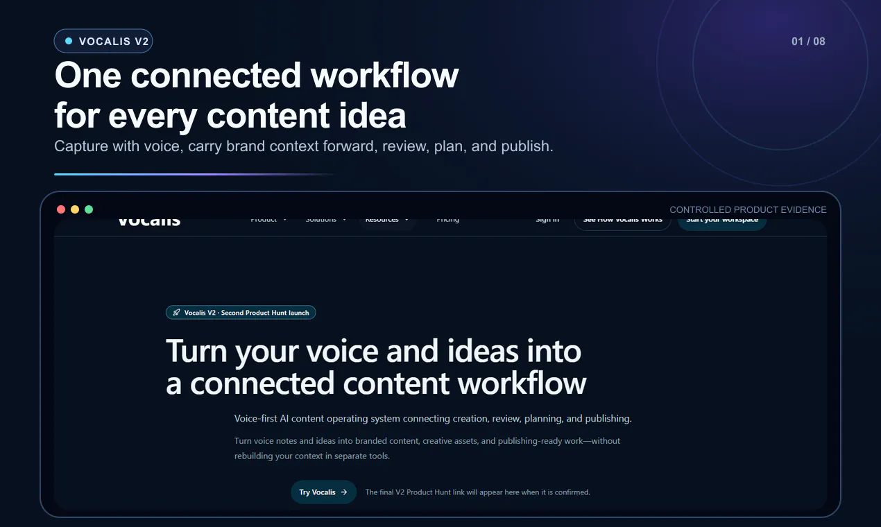 Vocalis V2: Connected Content Workflow gallery image