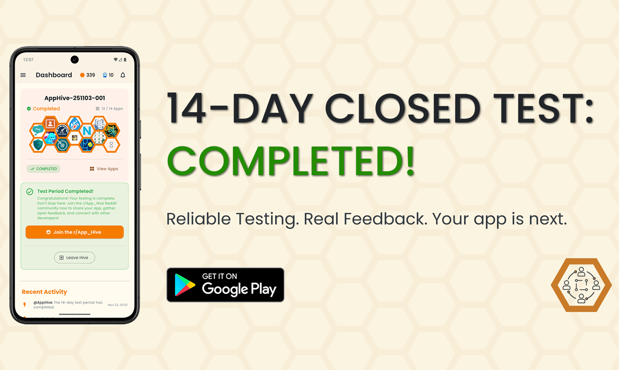 App Hive: Closed Testing Tool - Main product screenshot demonstrating key features and user interface