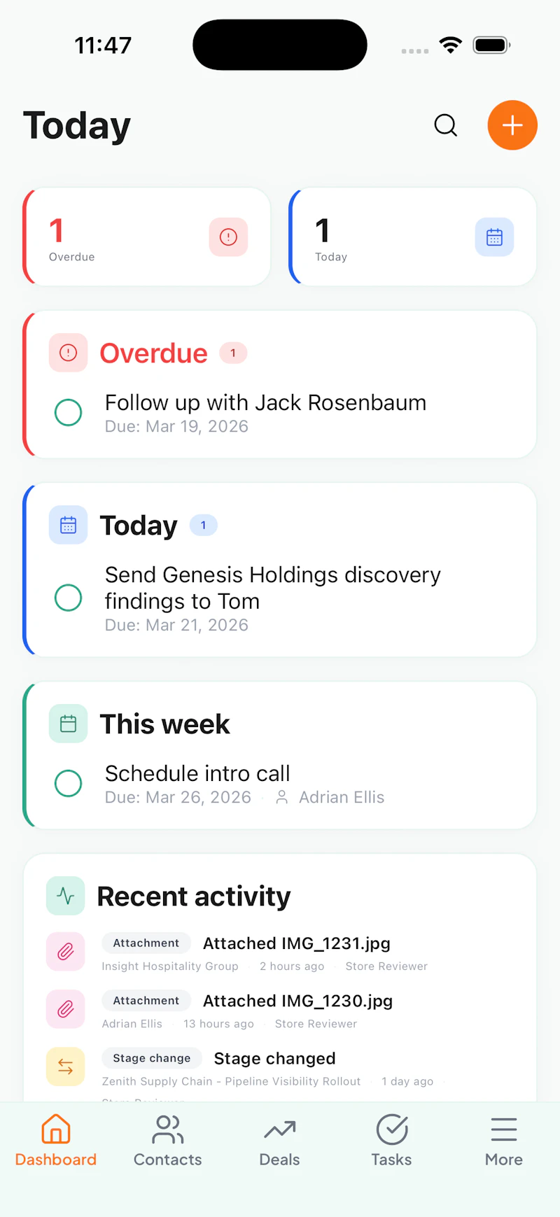 Nudge CRM screenshot 2
