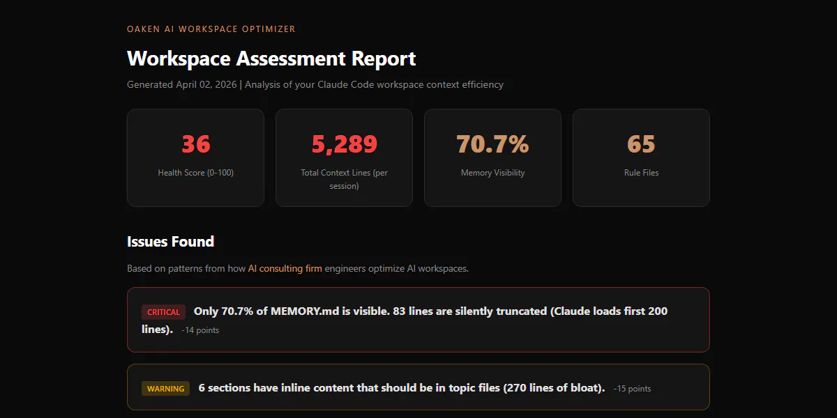 Claude Workspace Optimizer gallery image