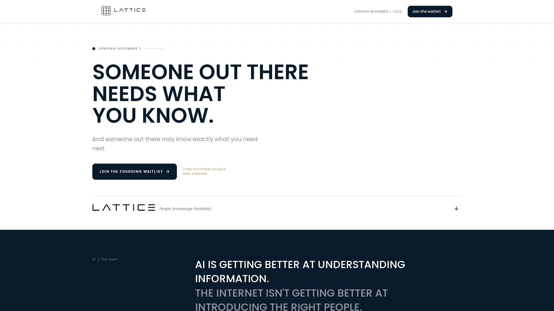 LATTICE | waitlist · November 1, 2026 gallery image