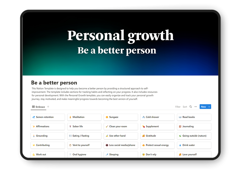 Personal growth | Notion Template gallery image