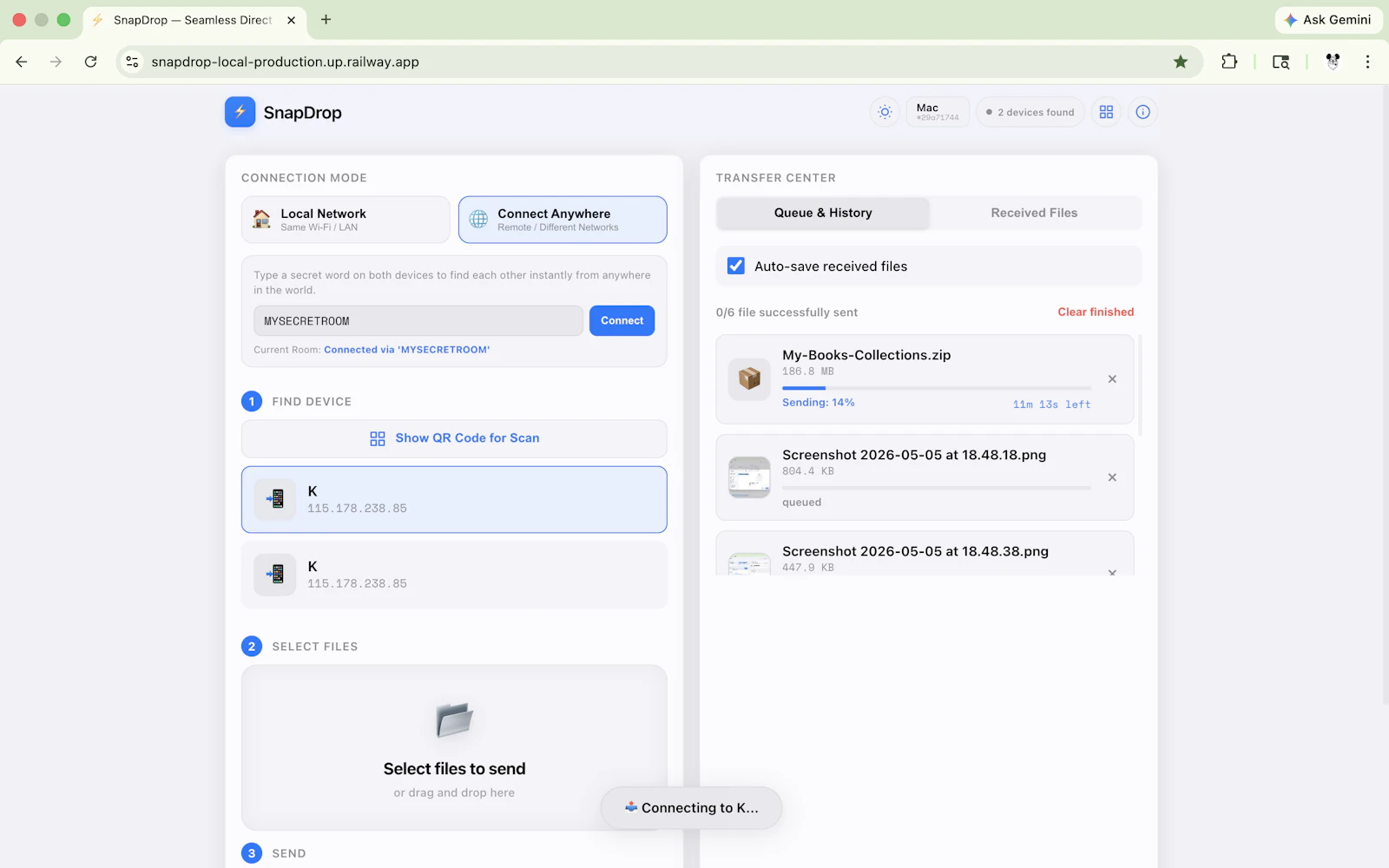 SnapDrop — Seamless Direct Sharing screenshot 2