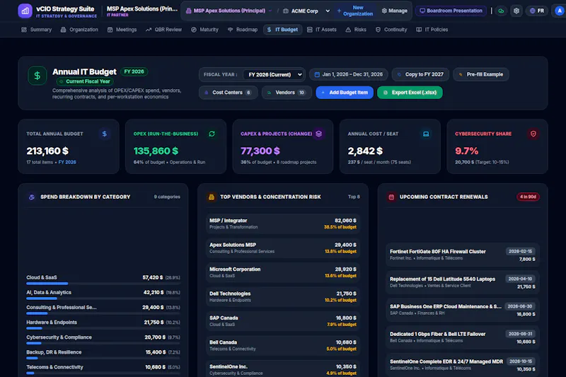 vCIO Strategy Suite screenshot 7