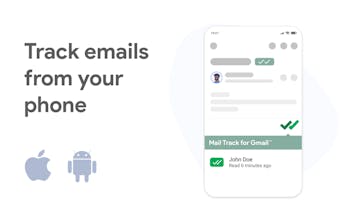 iOS および Android での Gmail 電子メール トラッカーの互換性を表示するモバイル デバイス