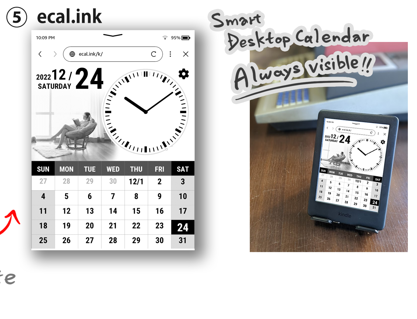 Ecal.ink - Calendario inteligente de unión electrónica media 9