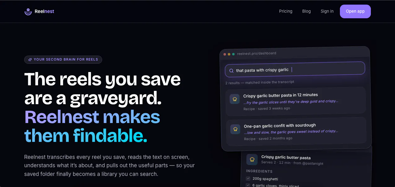 Reelnest screenshot