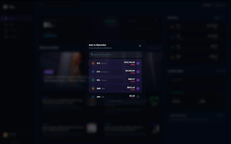 Alyx — Crypto Portfolio Dashboard screenshot 2