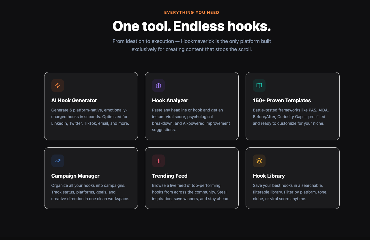 Hookmaverick - Screenshot 3 showing product features and functionality