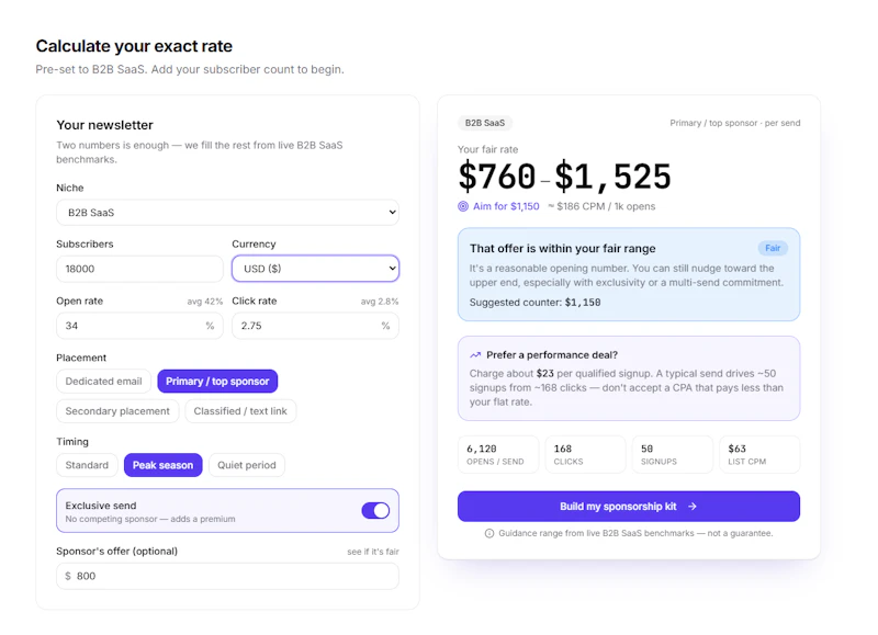SponsorPriceIQ screenshot 2
