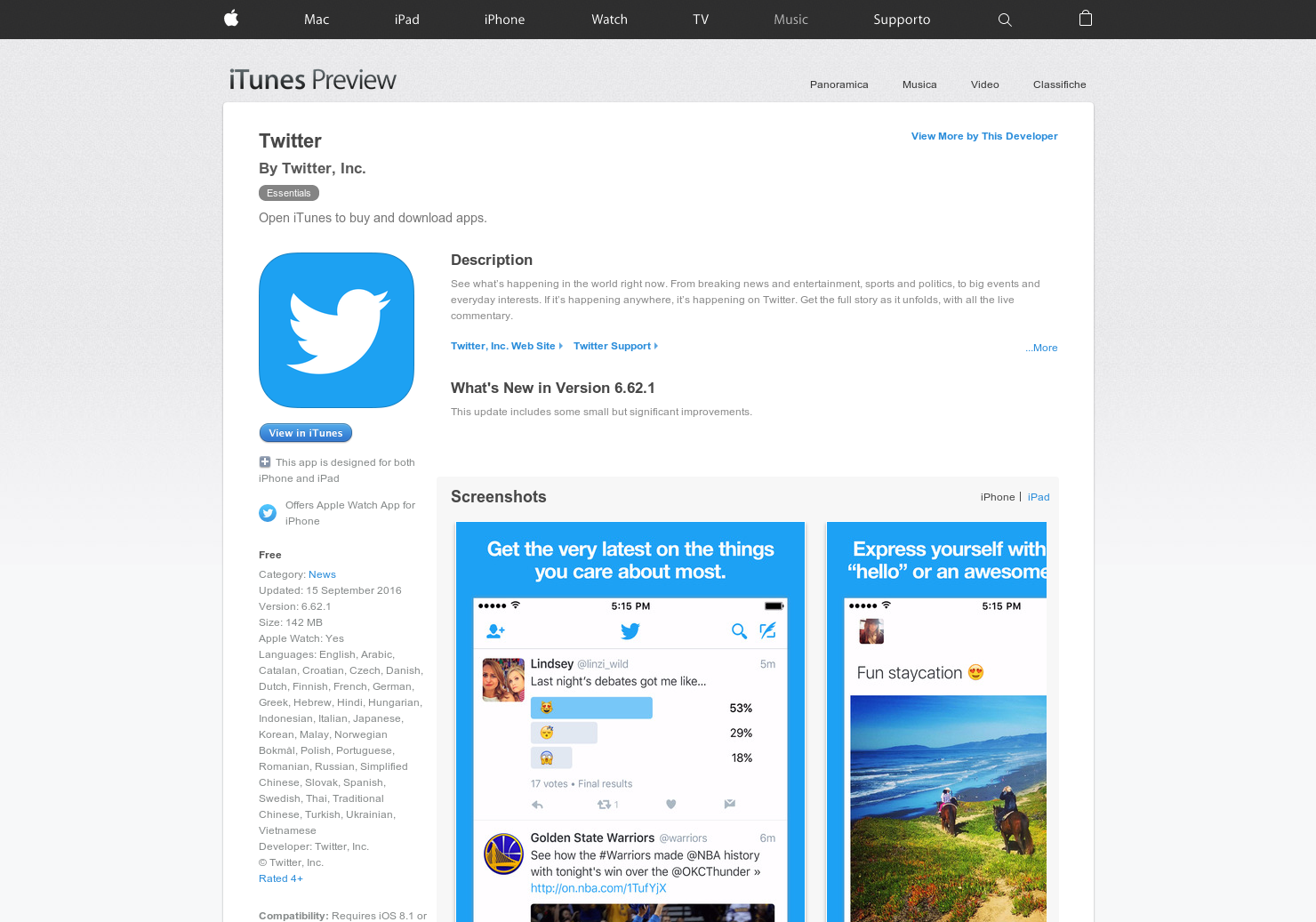 Twitter for Apple Watch