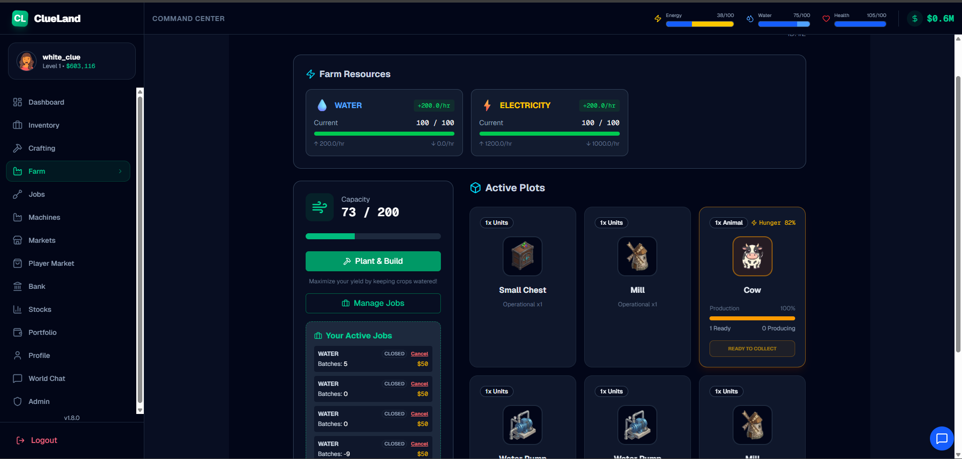 Clueland Life Sim Beta launch - Screenshot 2 showing product features and functionality