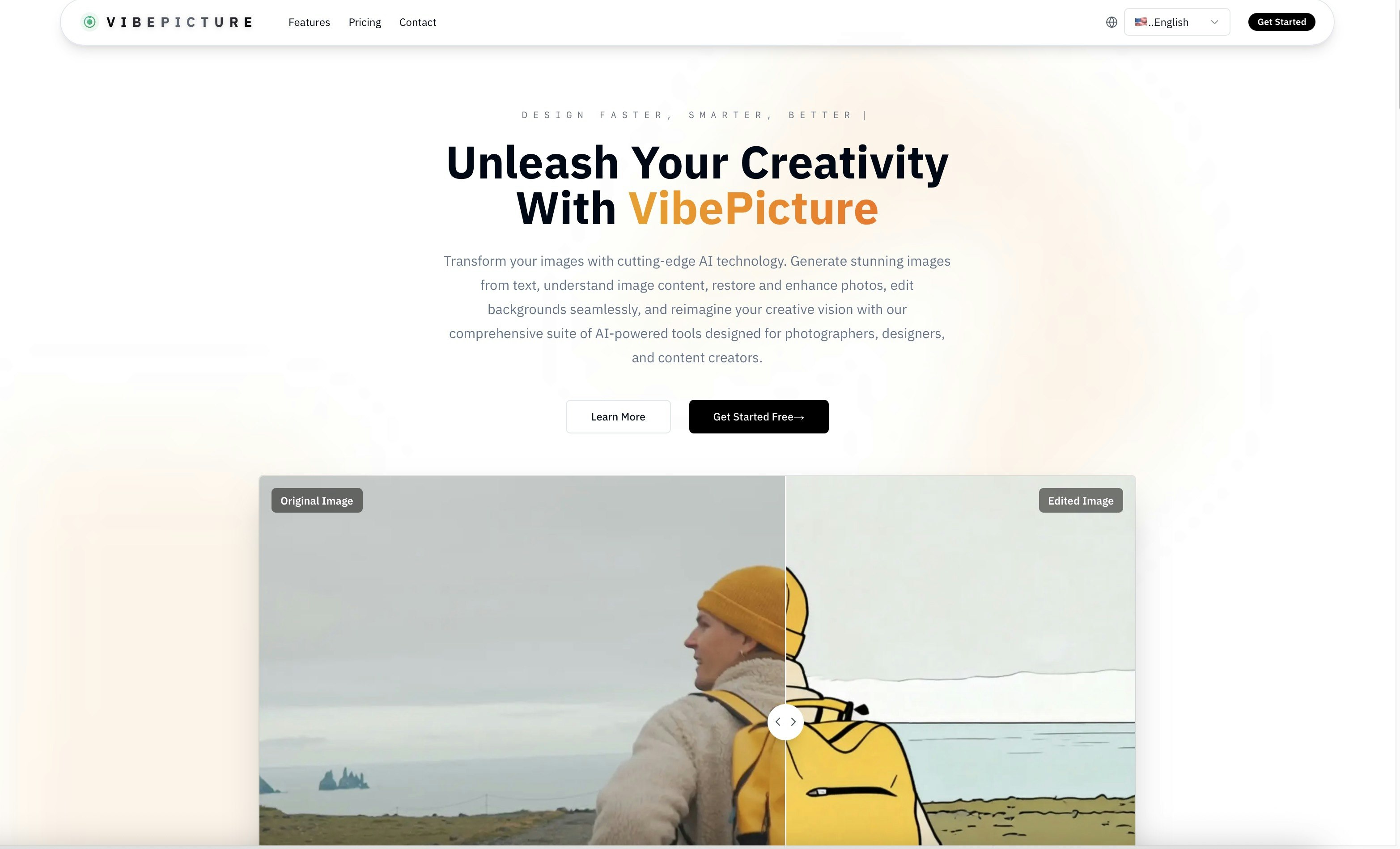 VibePicture - Main product screenshot demonstrating key features and user interface
