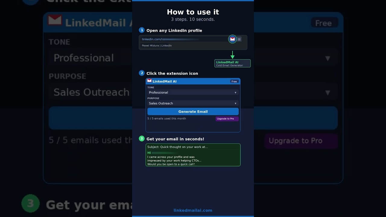 LinkedMail AI - Cold Email Generator gallery image
