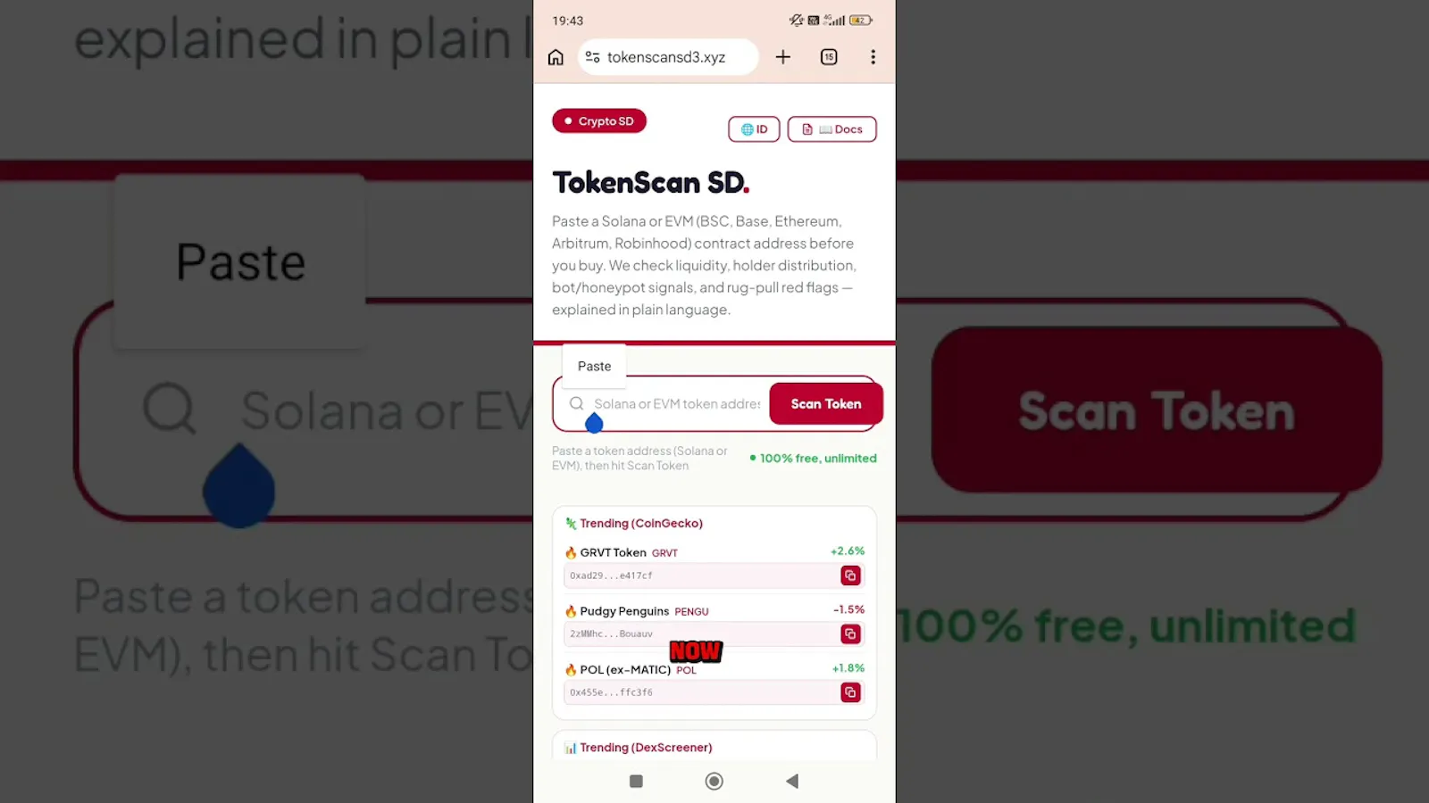 TokenScan SD screenshot 1 (video preview)