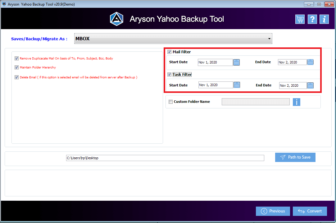 Aryson Yahoo Backup Tool gallery image